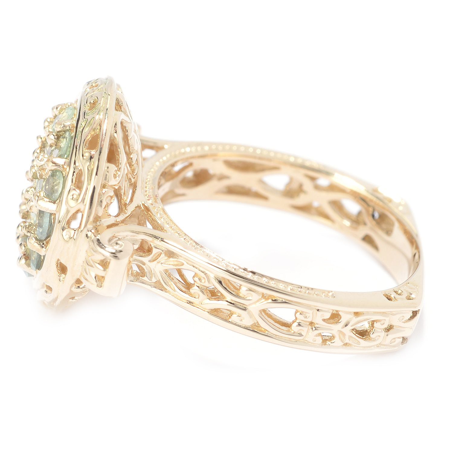 Gems en Vogue 14K Yellow Gold 0.90ctw Alexandrite Cluster Ring