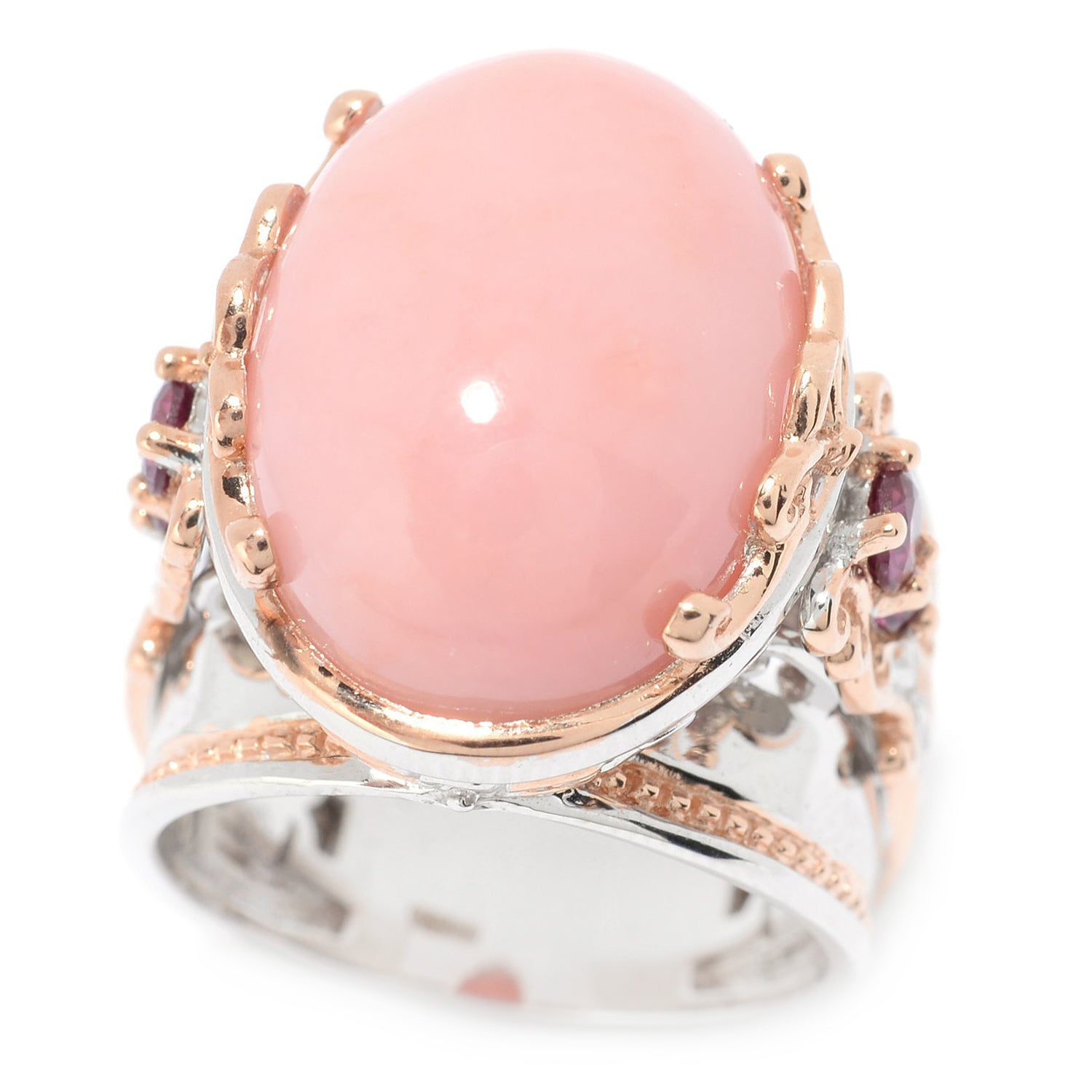 Gems en Vogue Pink Opal & Rhodolite Ring