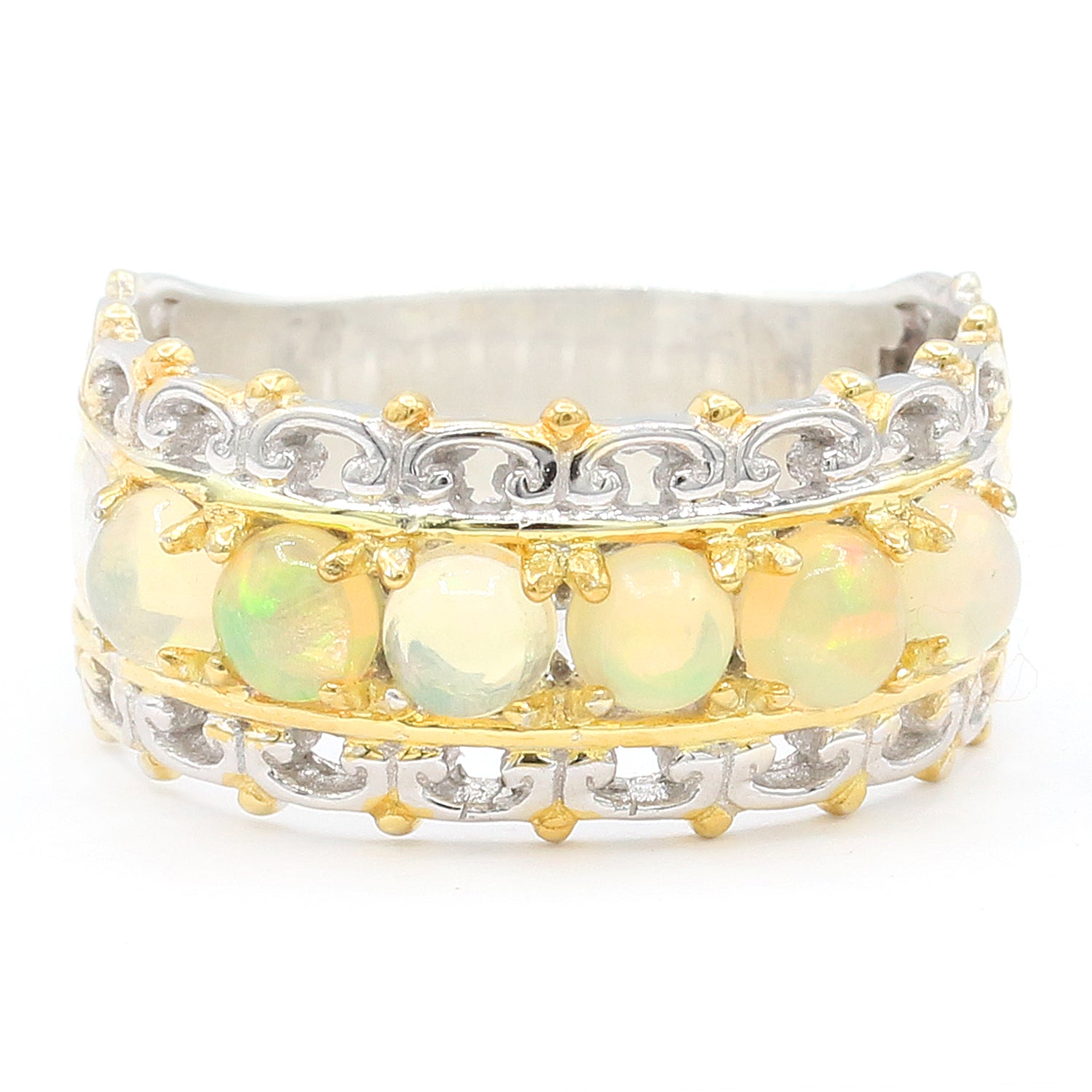 Gems en Vogue One-of-a-Kind Ethiopian Opal Six Stone Band Ring