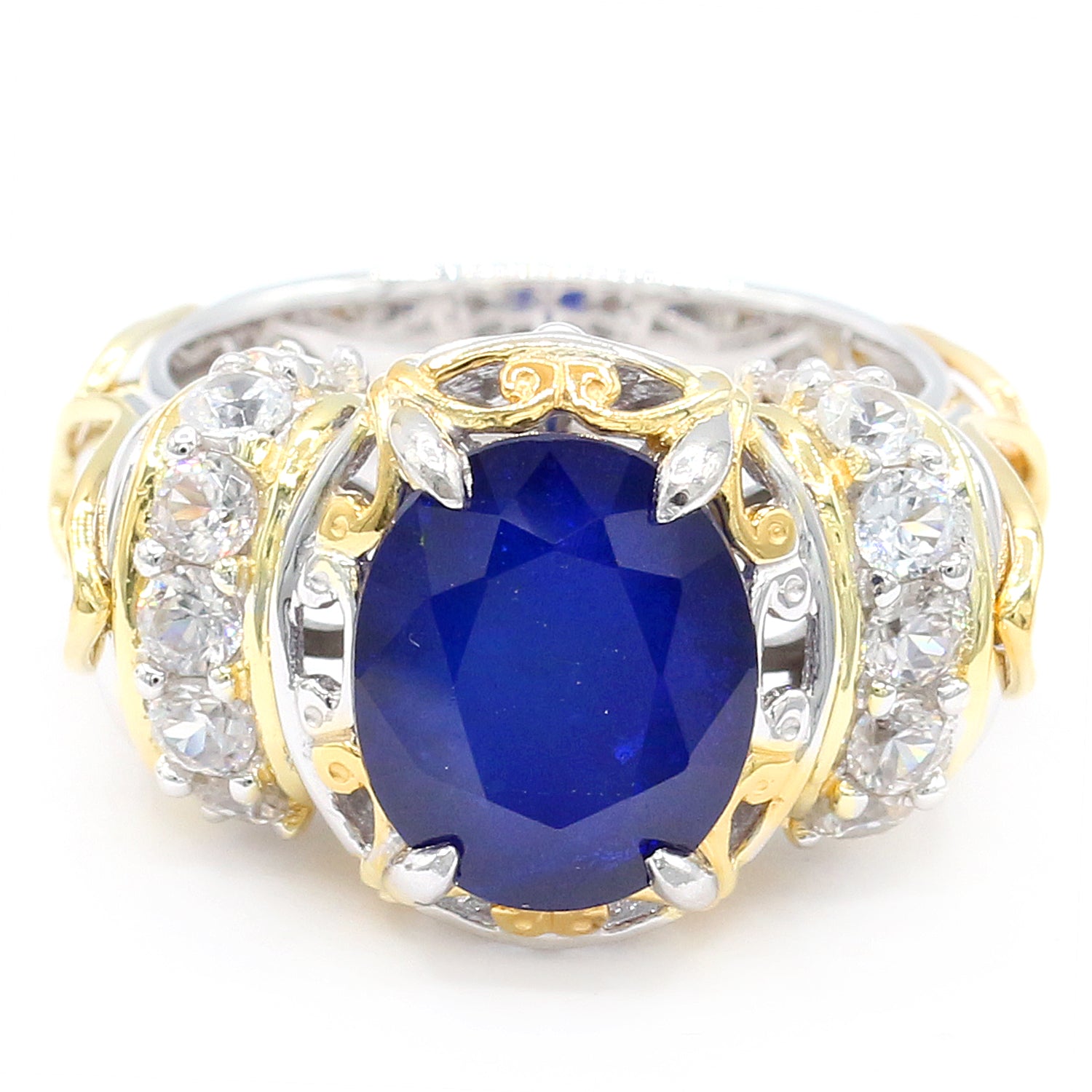 Limited Edition Gems en Vogue 6.10ctw Cobalt Blue Spinel & White Zircon Ring