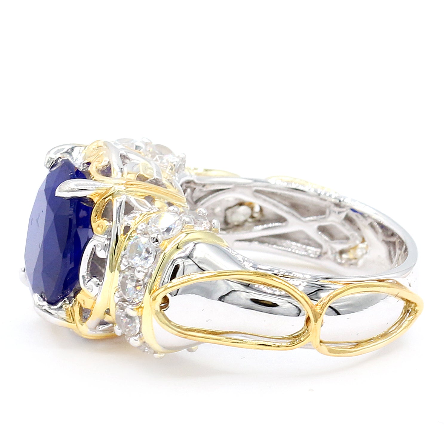 Limited Edition Gems en Vogue 6.10ctw Cobalt Blue Spinel & White Zircon Ring