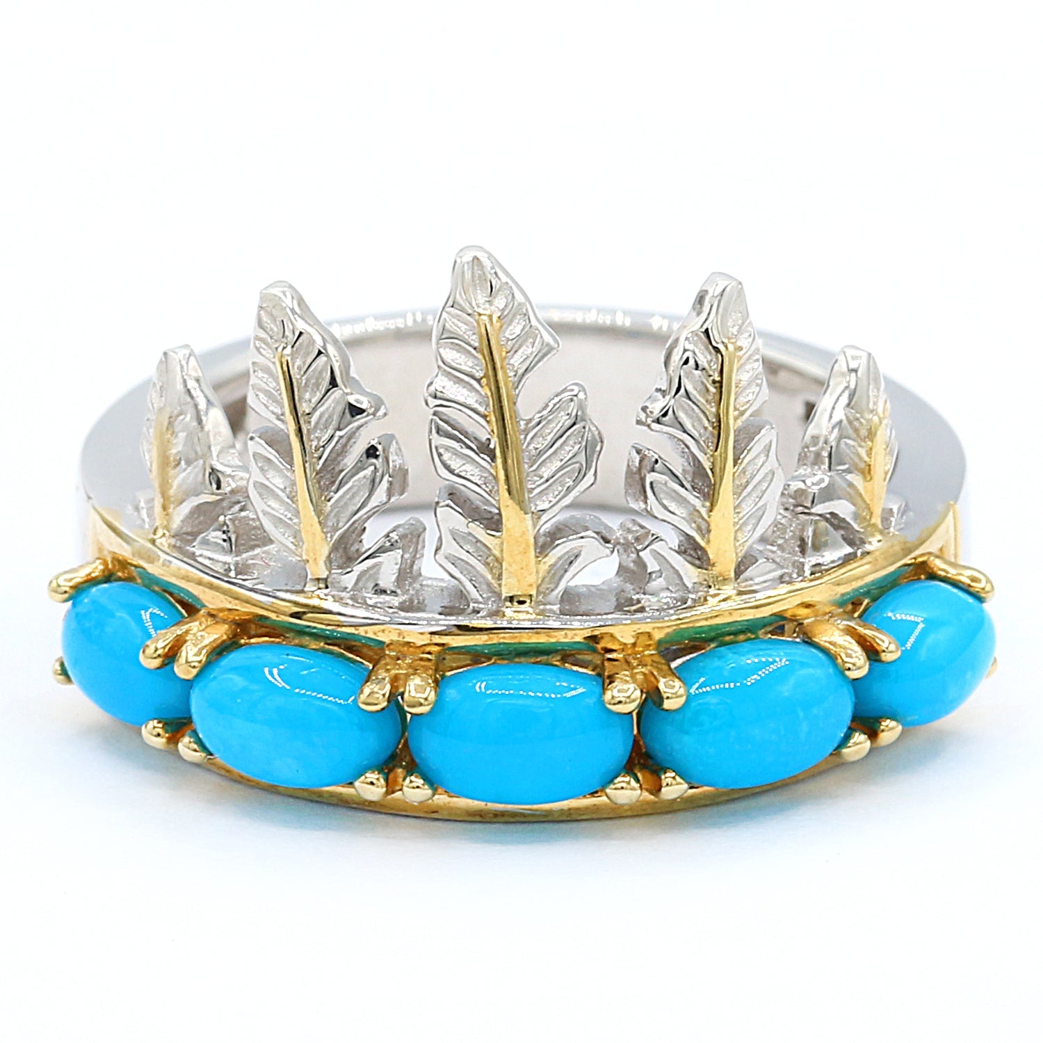 Gems en Vogue Sleeping Beauty Turquoise American Story Feather Ring