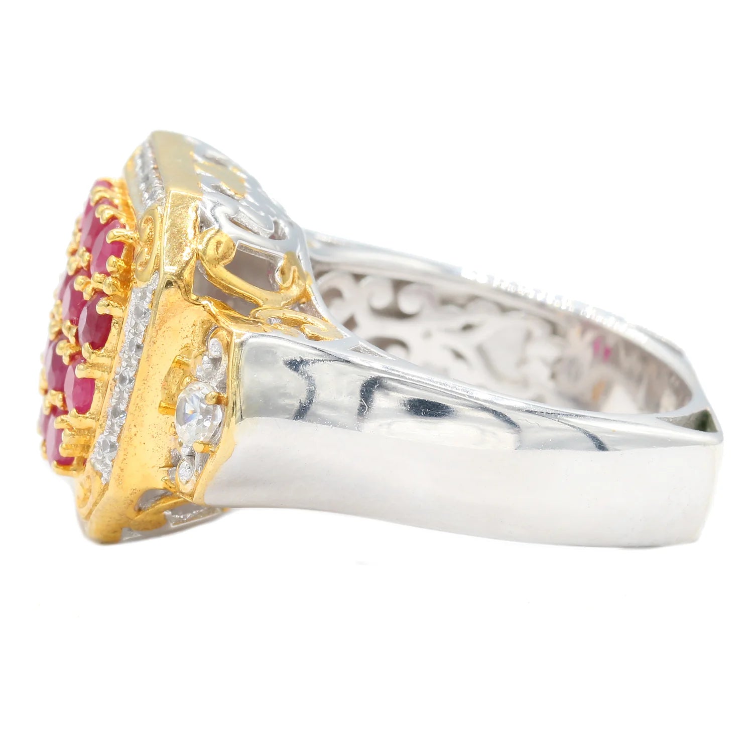 Gems en Vogue 1.56ctw Ruby & White Zircon Ring