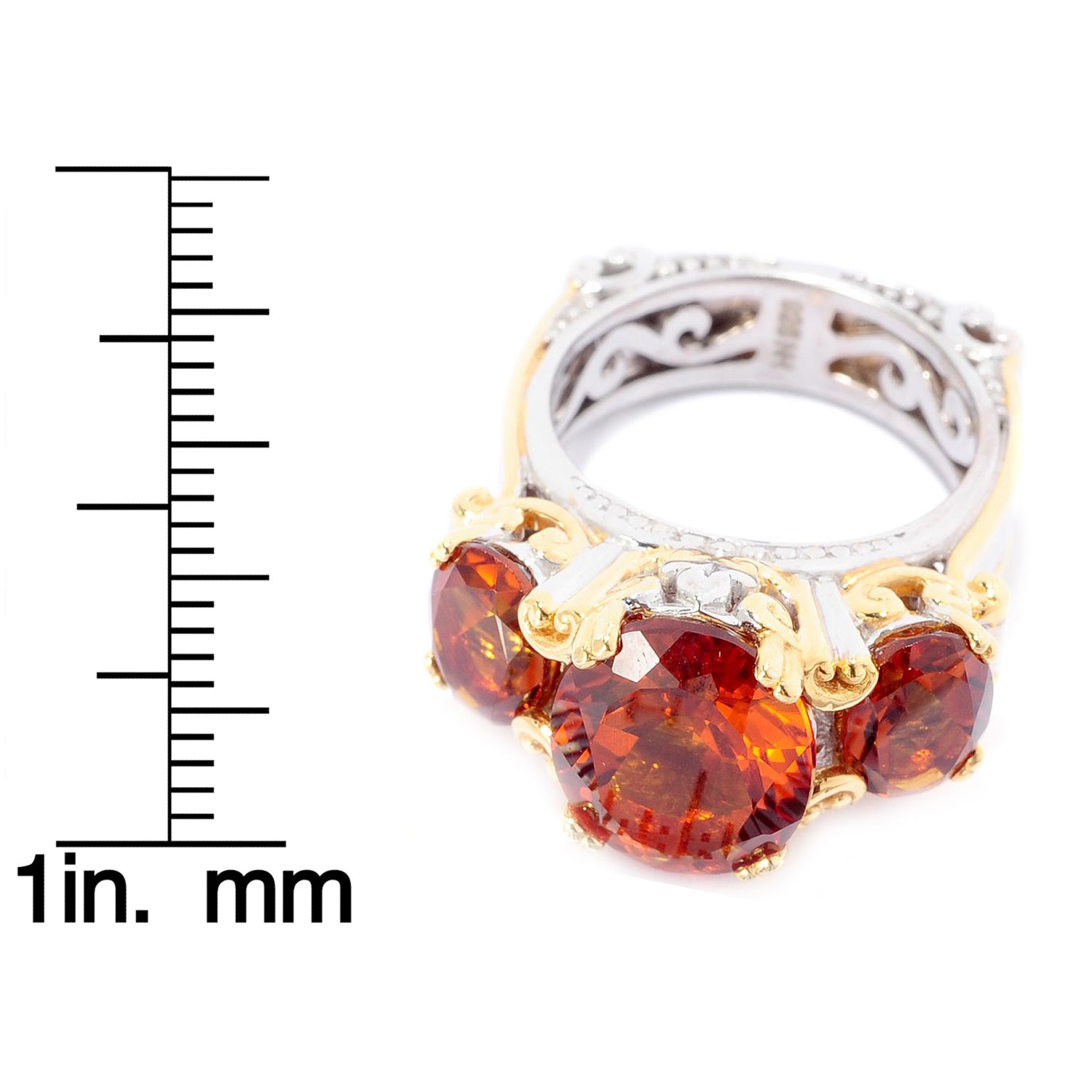 Gems en Vogue 5.60ctw Madeira Citrine Three Stone Ring