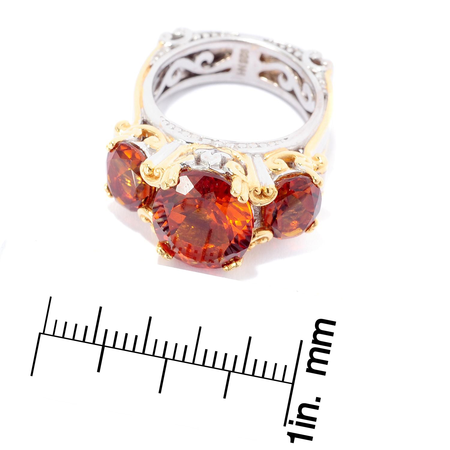 Gems en Vogue 5.60ctw Madeira Citrine Three Stone Ring