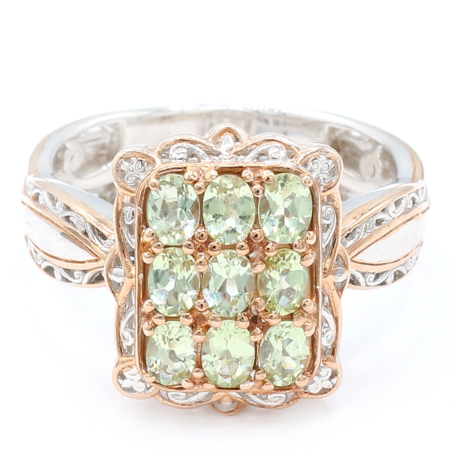 Gems en Vogue 1.53ctw Mint Apatite Cluster Ring