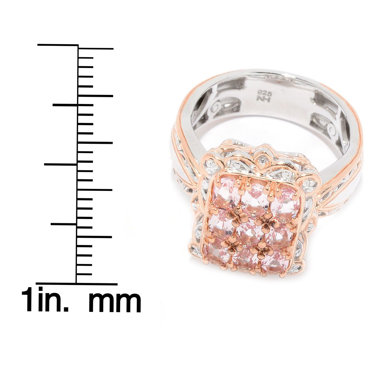 Gems en Vogue 1.26ctw Morganite Cluster Ring