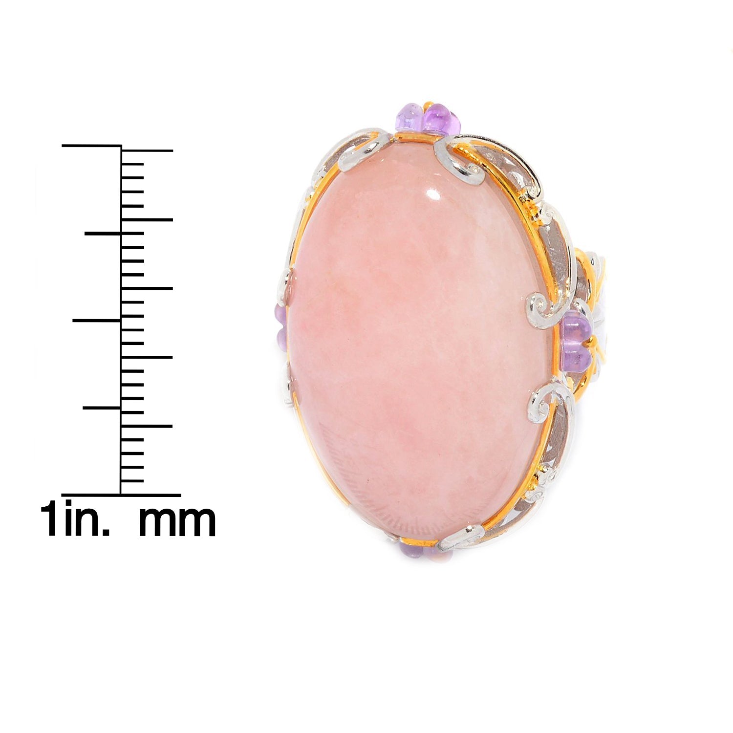 Gems en Vogue Morganite & Carved Amethyst Flower Ring .