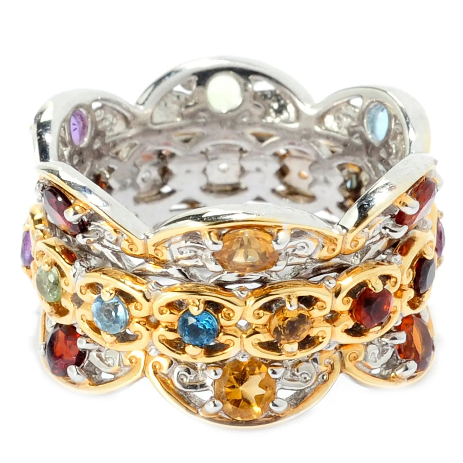 Gems en Vogue 1.74ctw Multi Gemstone Spinning Eternity Ring