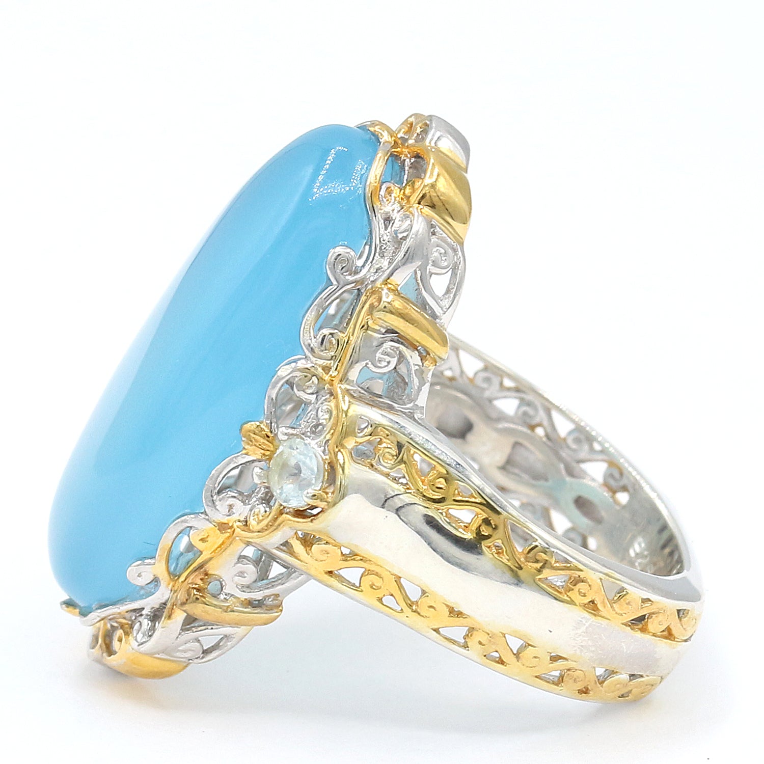 Gems en Vogue Blue Chalcedony & Swiss Blue Topaz Ring