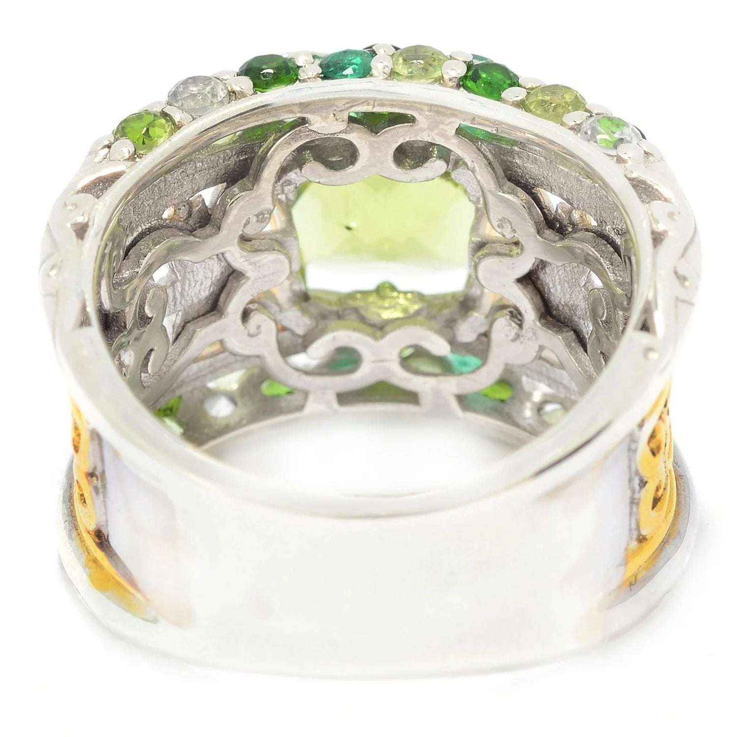 Gems en Vogue 4.18ctw Peridot & Multi Gemstone Band Ring