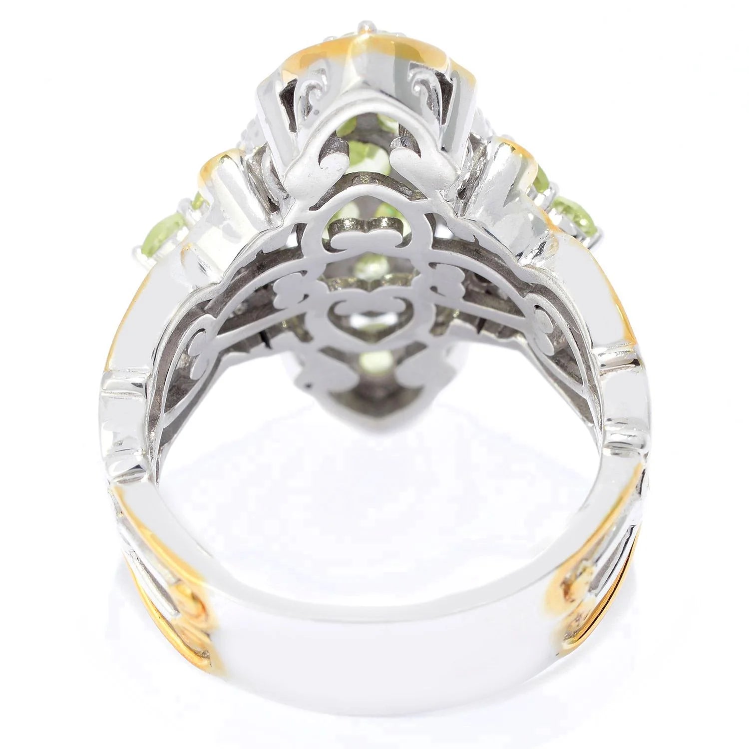 Gems en Vogue 2.26ctw Chrysoberyl Marquise Shaped Cluster Ring