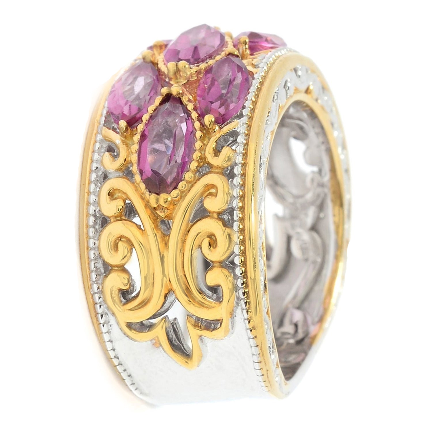 Gems en Vogue 2.38ctw Martha Rocha Pink Topaz Band Ring