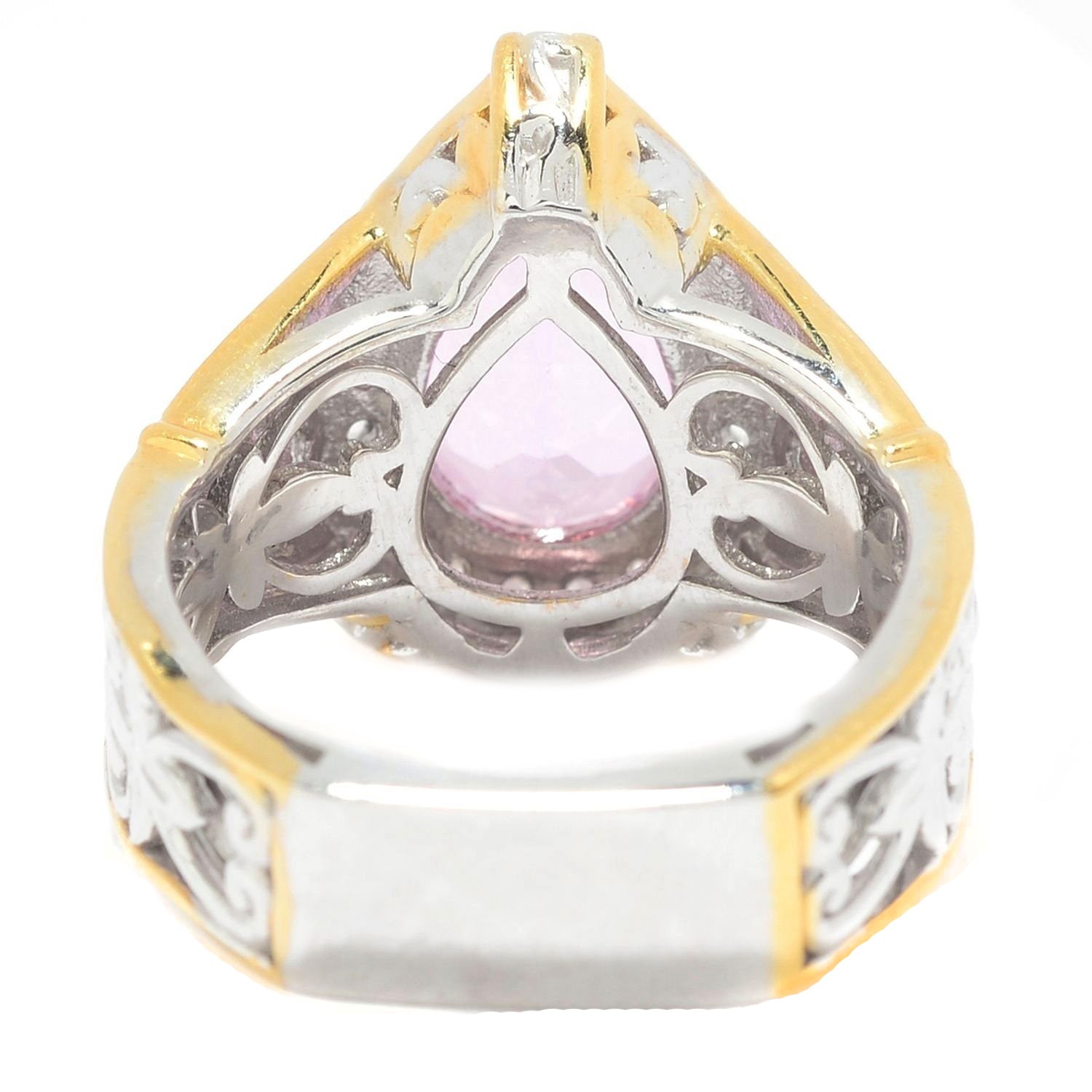 Gems en Vogue 3.94ctw Martha Rocha Pink Topaz & White Zircon Cluster Ring