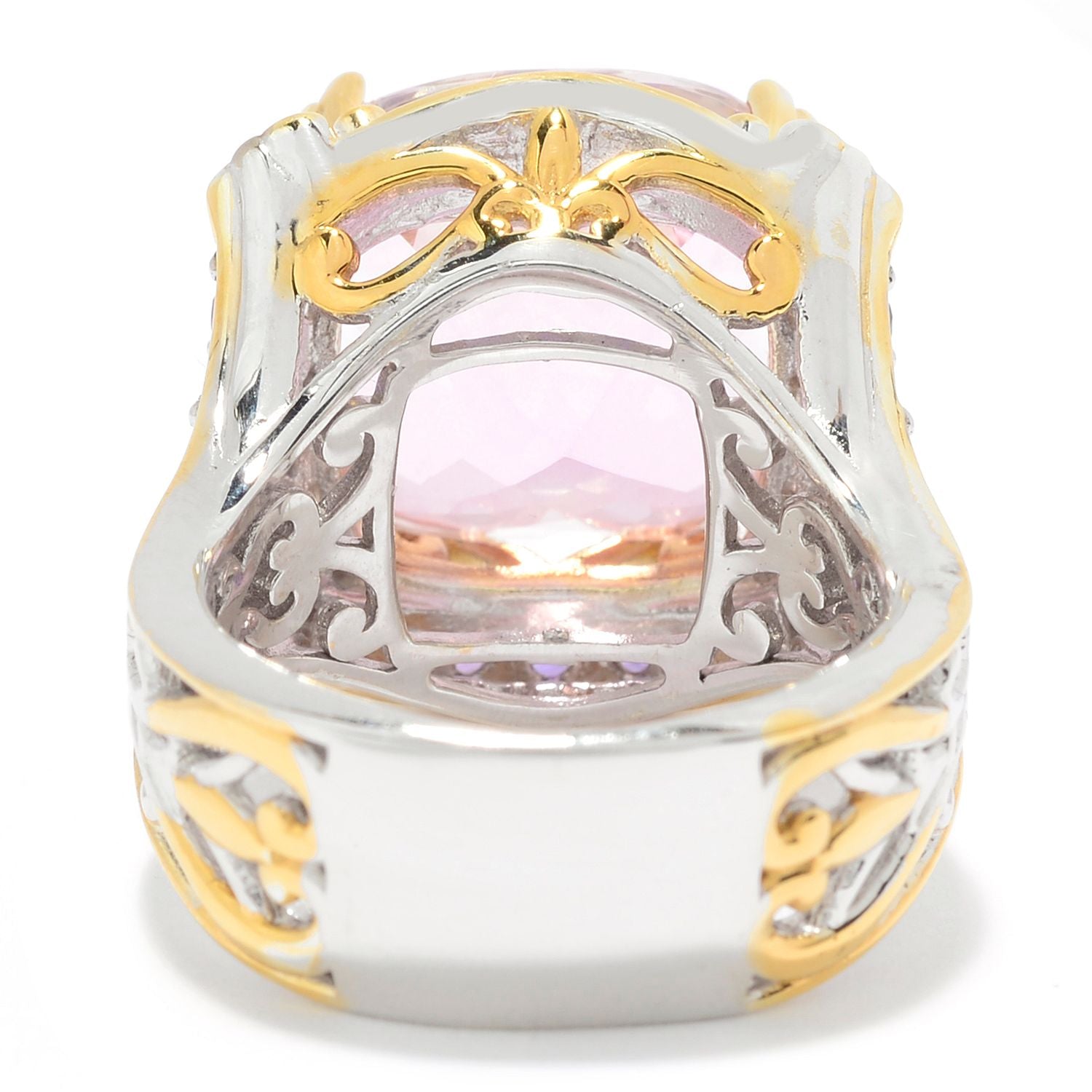 Gems en Vogue 14.54ctw Pink Topaz & African Amethyst Ring