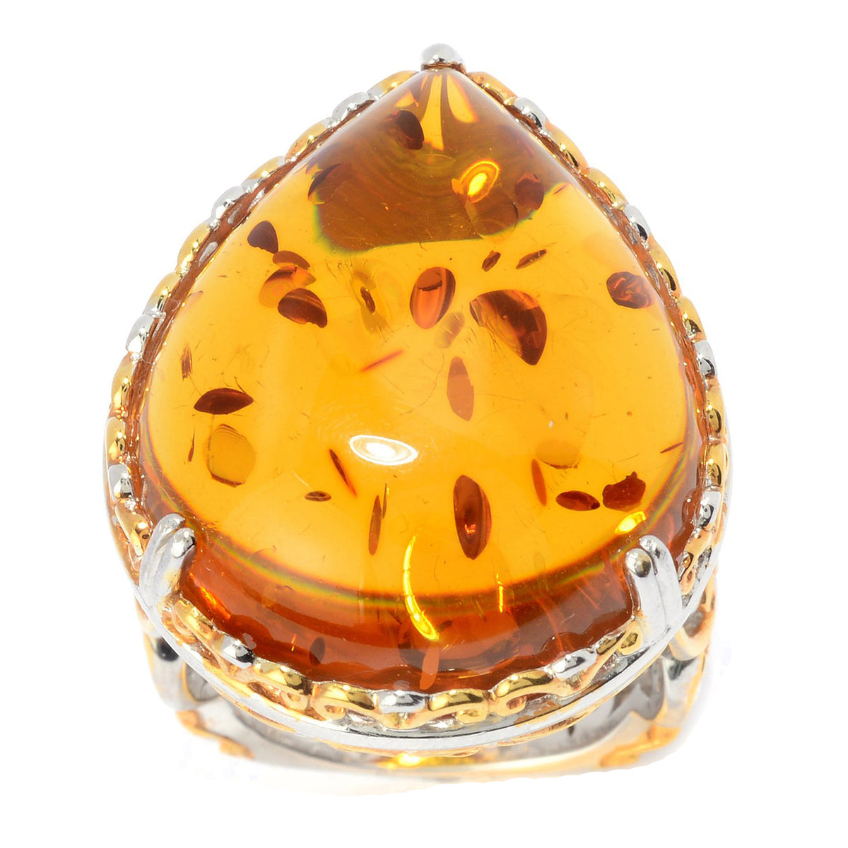 Gems en Vogue Pear Shaped Amber Ring
