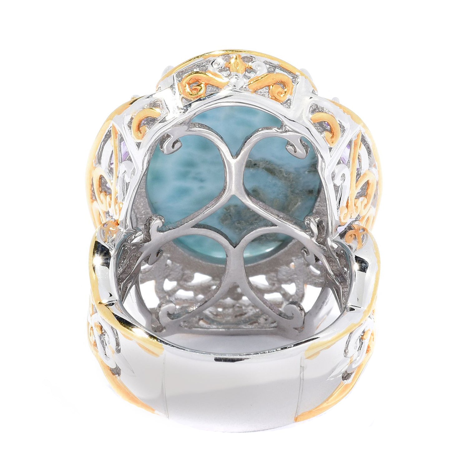 Gems en Vogue Larimar & Brazilian Amethyst Ring