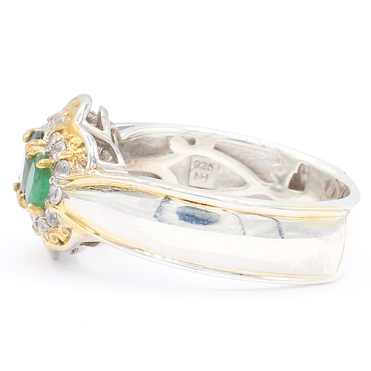 Gems en Vogue 1.76ctw Alexandrite, Belmont Emerald & White Zircon Three Stone Ring