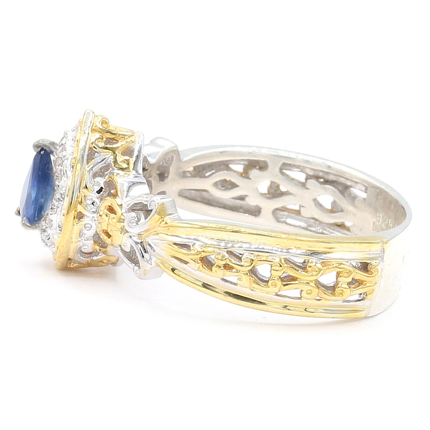 Gems en Vogue 0.49ctw Royal Blue Sapphire & Diamond Ring