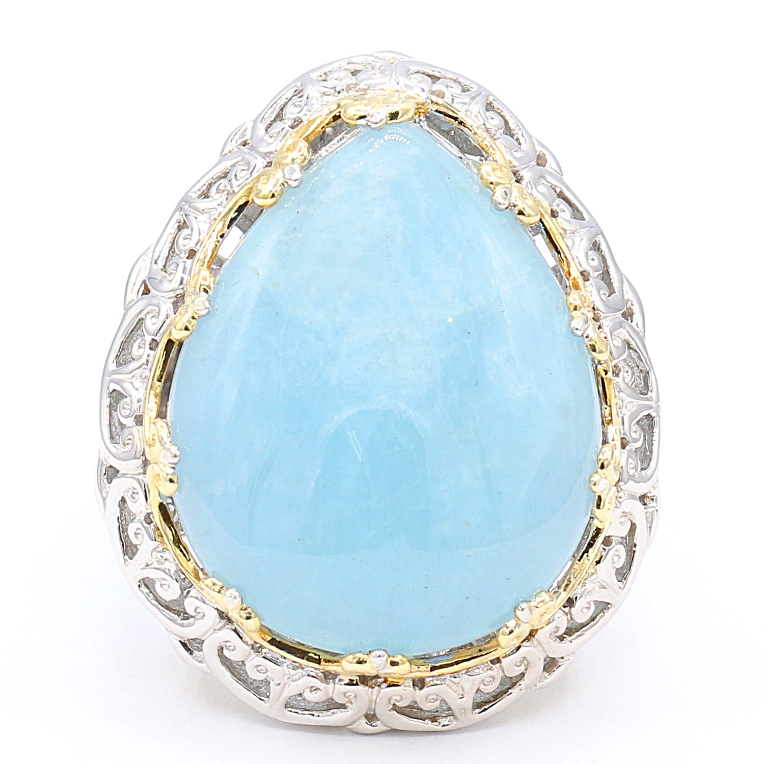 Gems en Vogue 22.05ctw Pear Aquamarine Ring