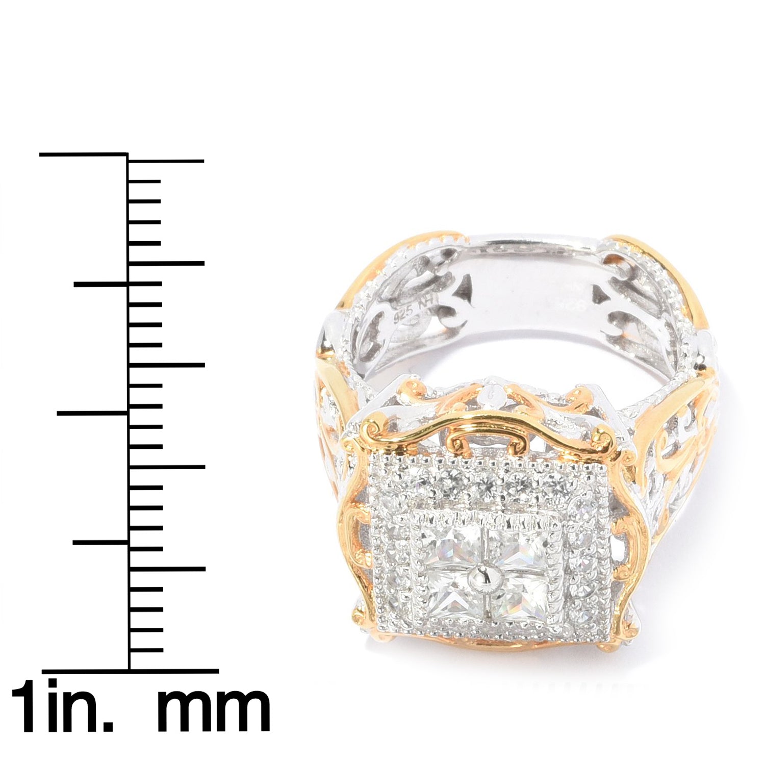 Gems en Vogue 1.39ctw White Zircon Cluster Ring