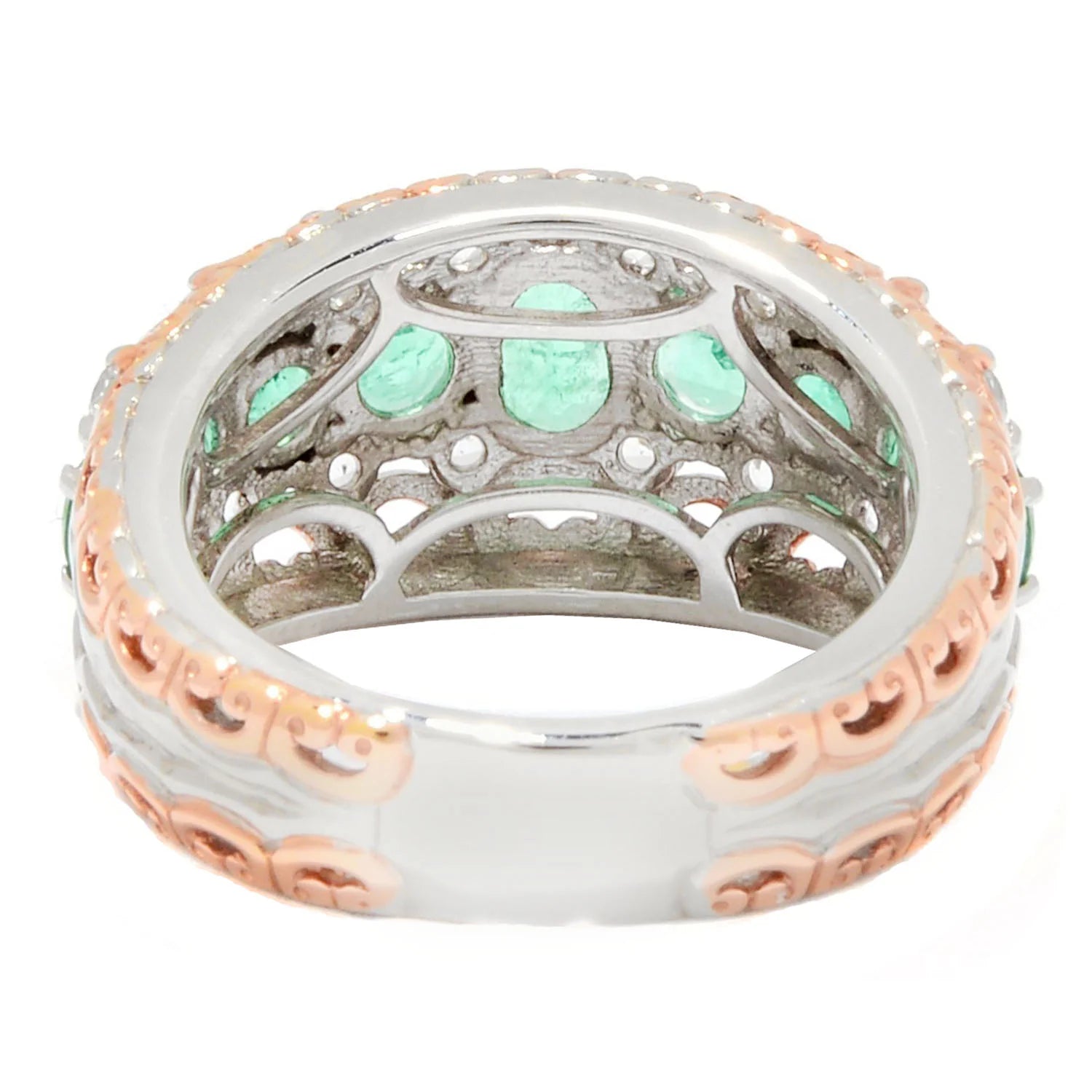 Gems en Vogue 2.44ctw Belmont Emerald & White Zircon Ring