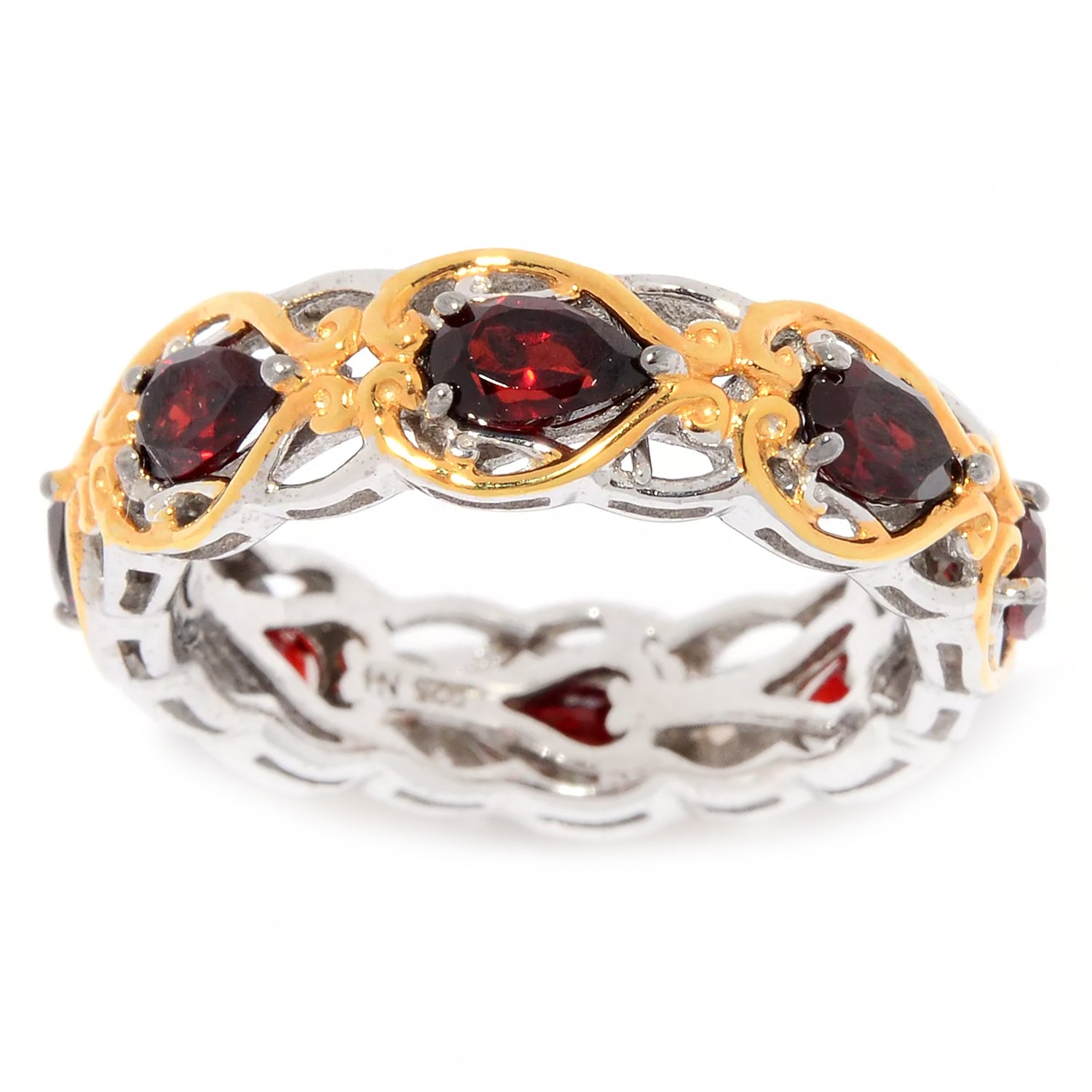 Gems en Vogue January Birthstone 1.50ctw Garnet Stacking Ring