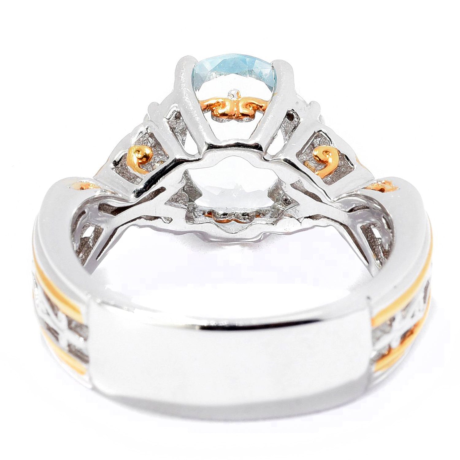 Gems en Vogue 2.63ctw Aquamarine & White Zircon Ring