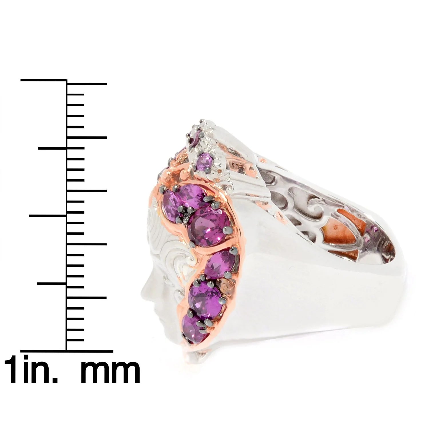 Gems en Vogue 3.38ctw Color Change Purple Garnet Butterfly & Portrait Ring