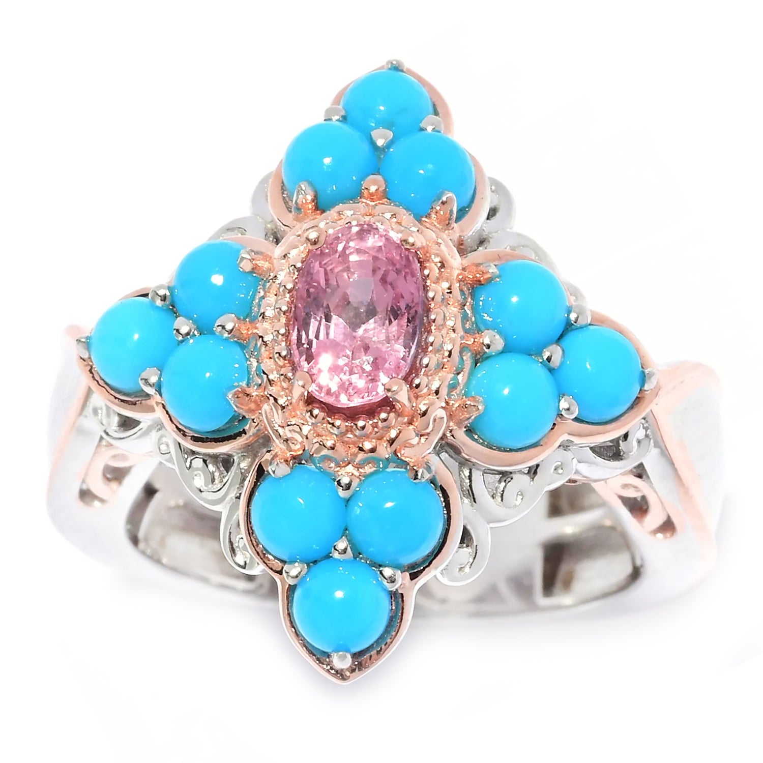 Gems en Vogue Burmese Spinel & Sleeping Beauty Turquoise Ring