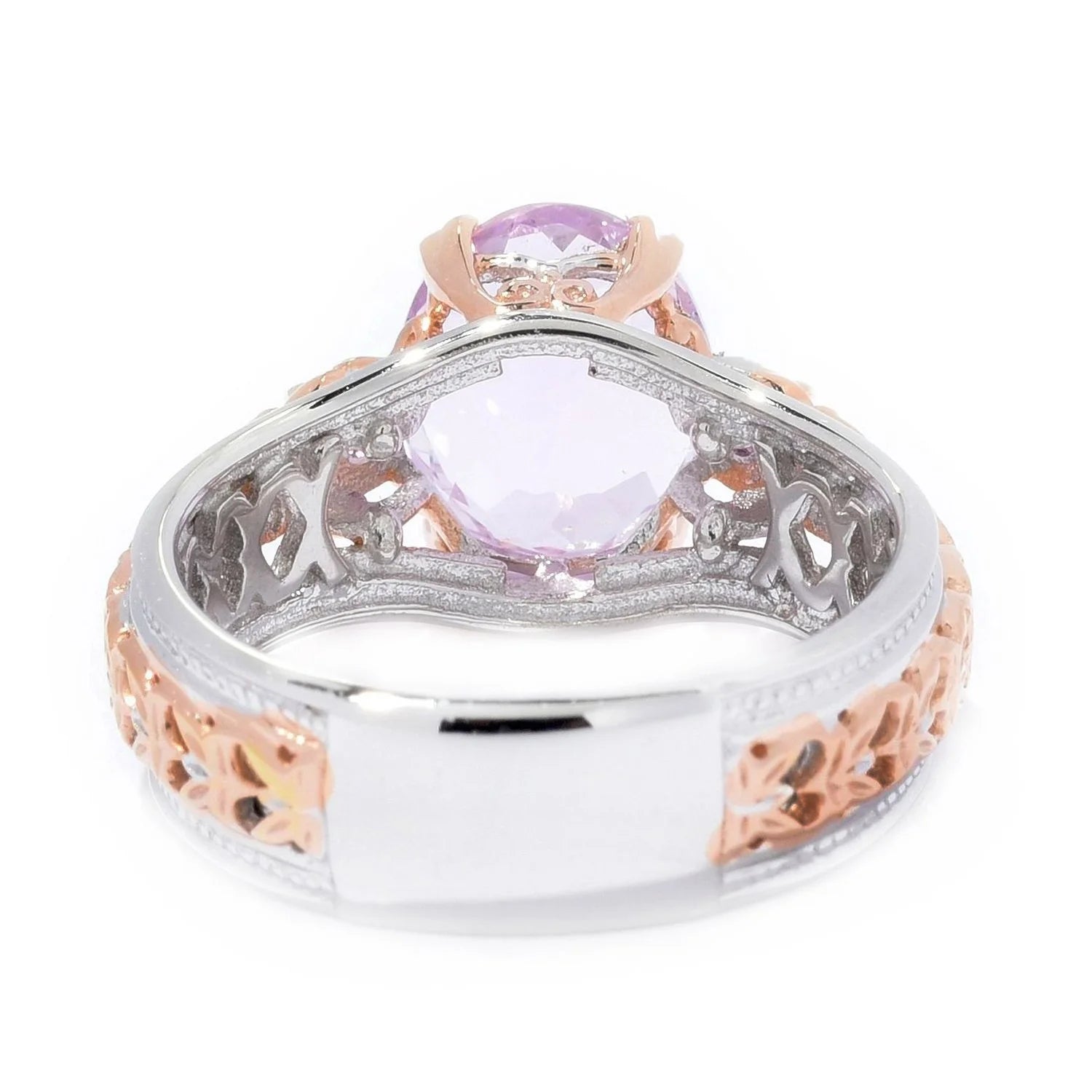 Gems en Vogue 2.45ctw Kunzite & Rhodolite Garnet Cocktail Ring