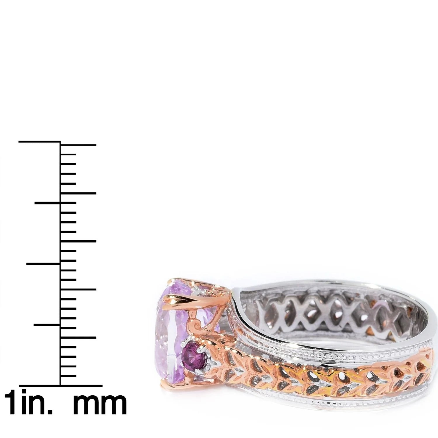 Gems en Vogue 2.45ctw Kunzite & Rhodolite Garnet Cocktail Ring