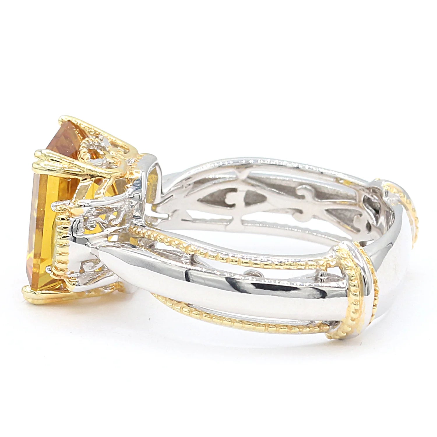 Gems en Vogue 2.70ctw Scapolite & Yellow Sapphire Ring