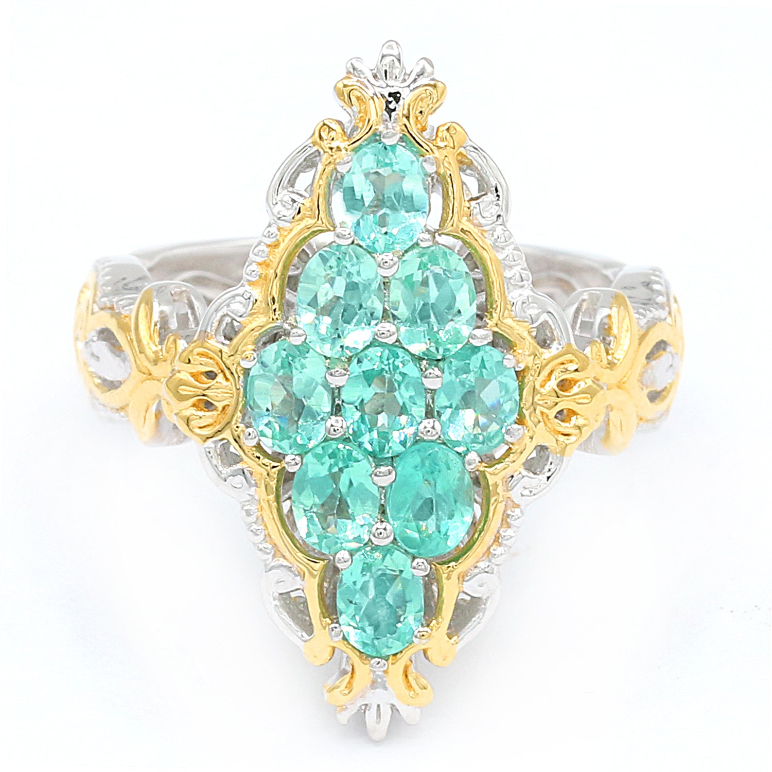 Gems en Vogue 1.71ctw Dauphin Apatite Cluster Ring