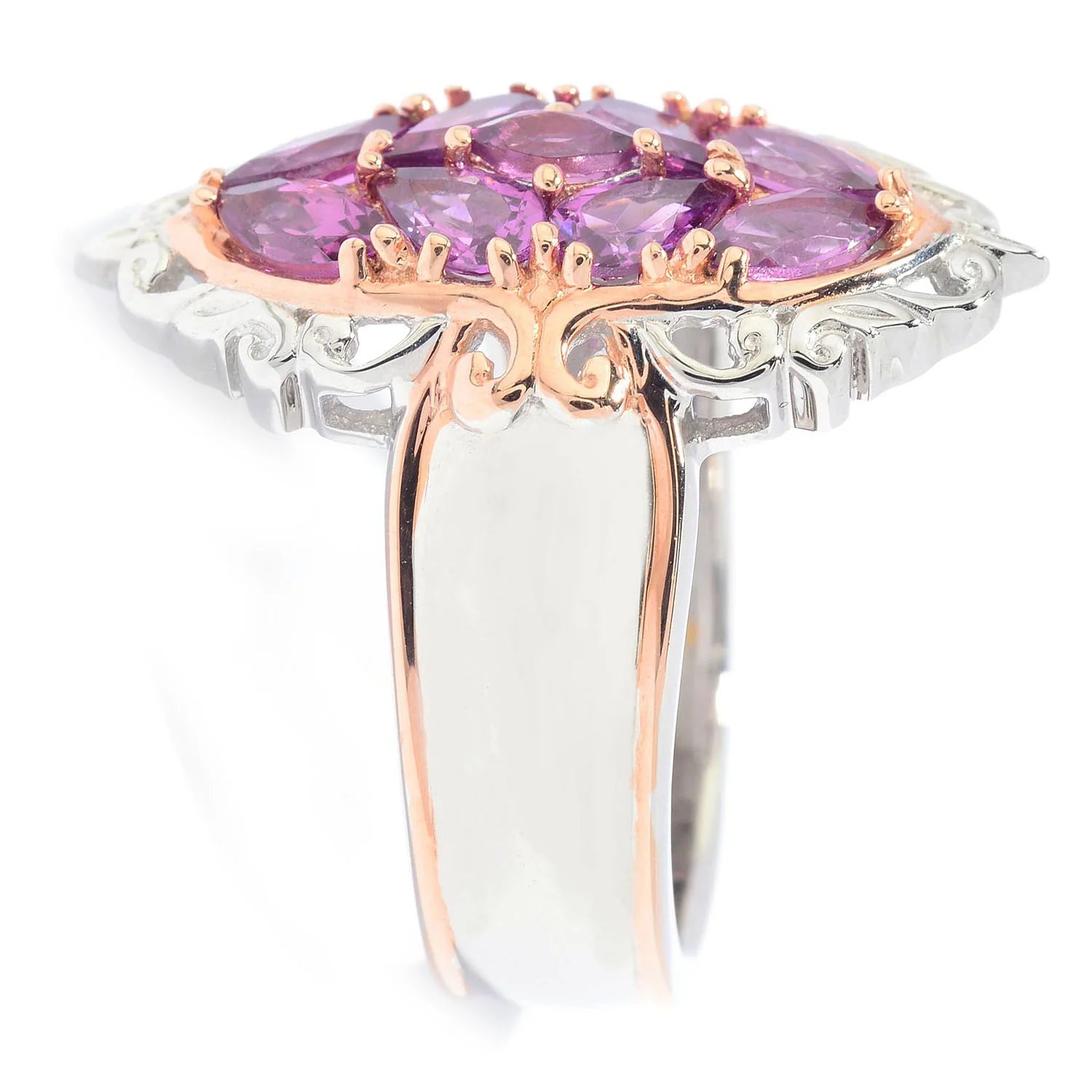 Gems en Vogue 1.95ctw Purple Garnet Cluster Ring