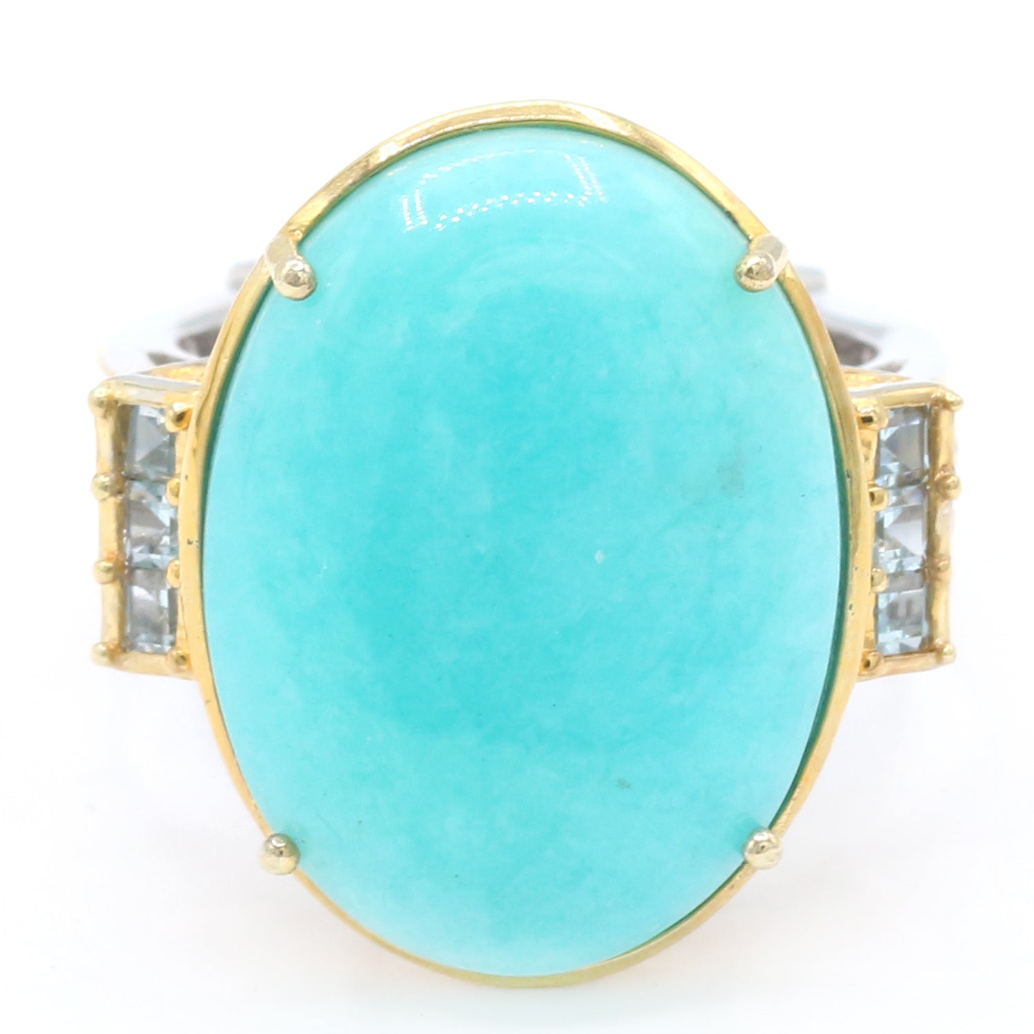 Gems en Vogue Amazonite & Swiss Blue Topaz Ring