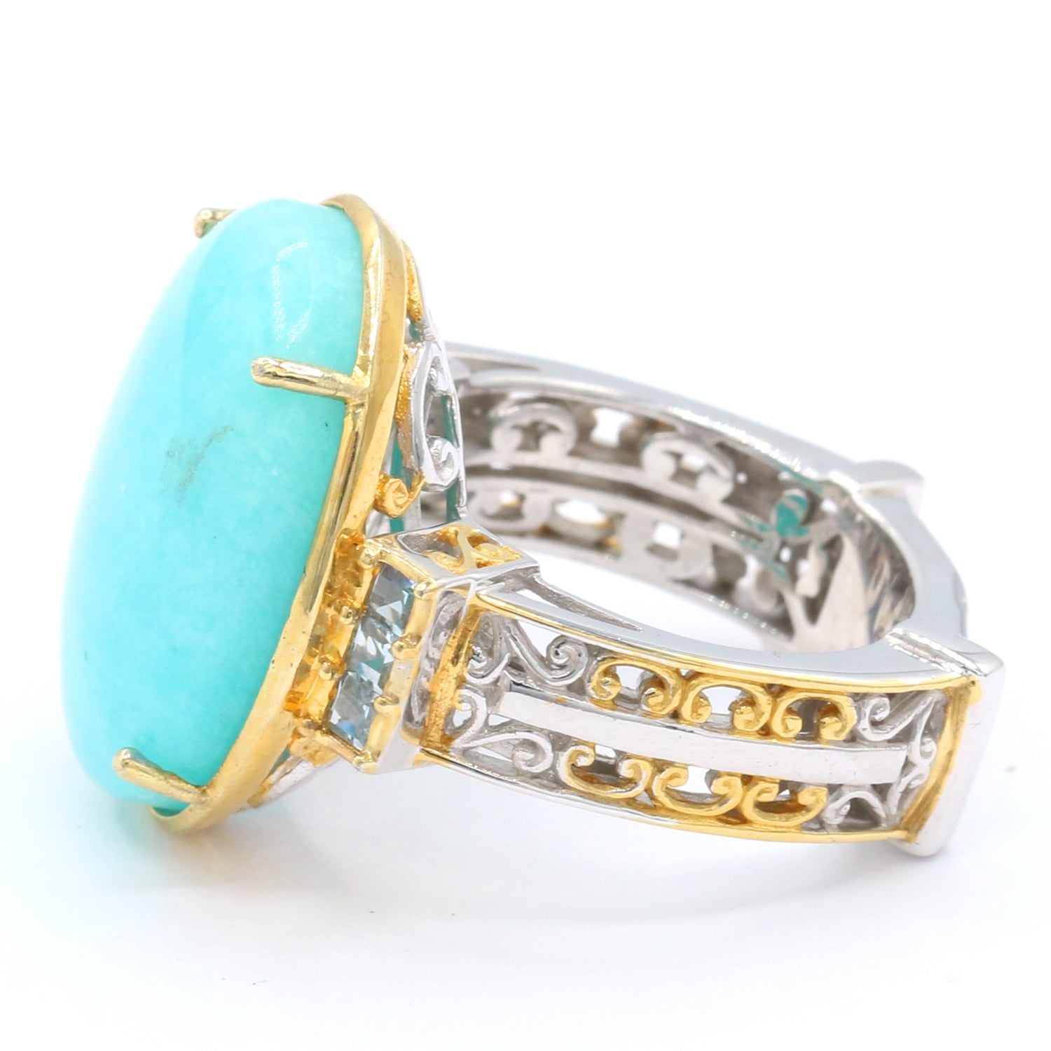 Gems en Vogue Amazonite & Swiss Blue Topaz Ring