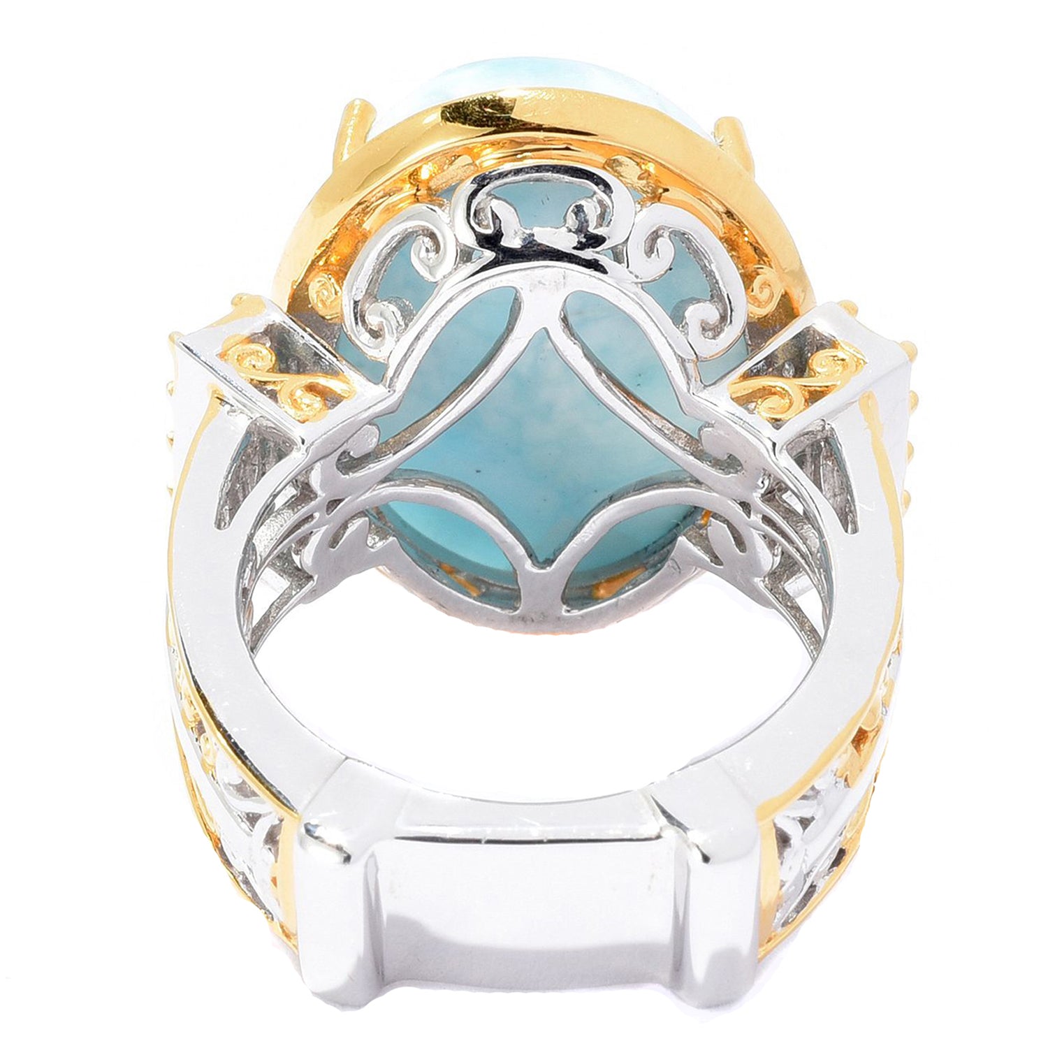 Gems en Vogue Larimar & Swiss Blue Topaz Ring