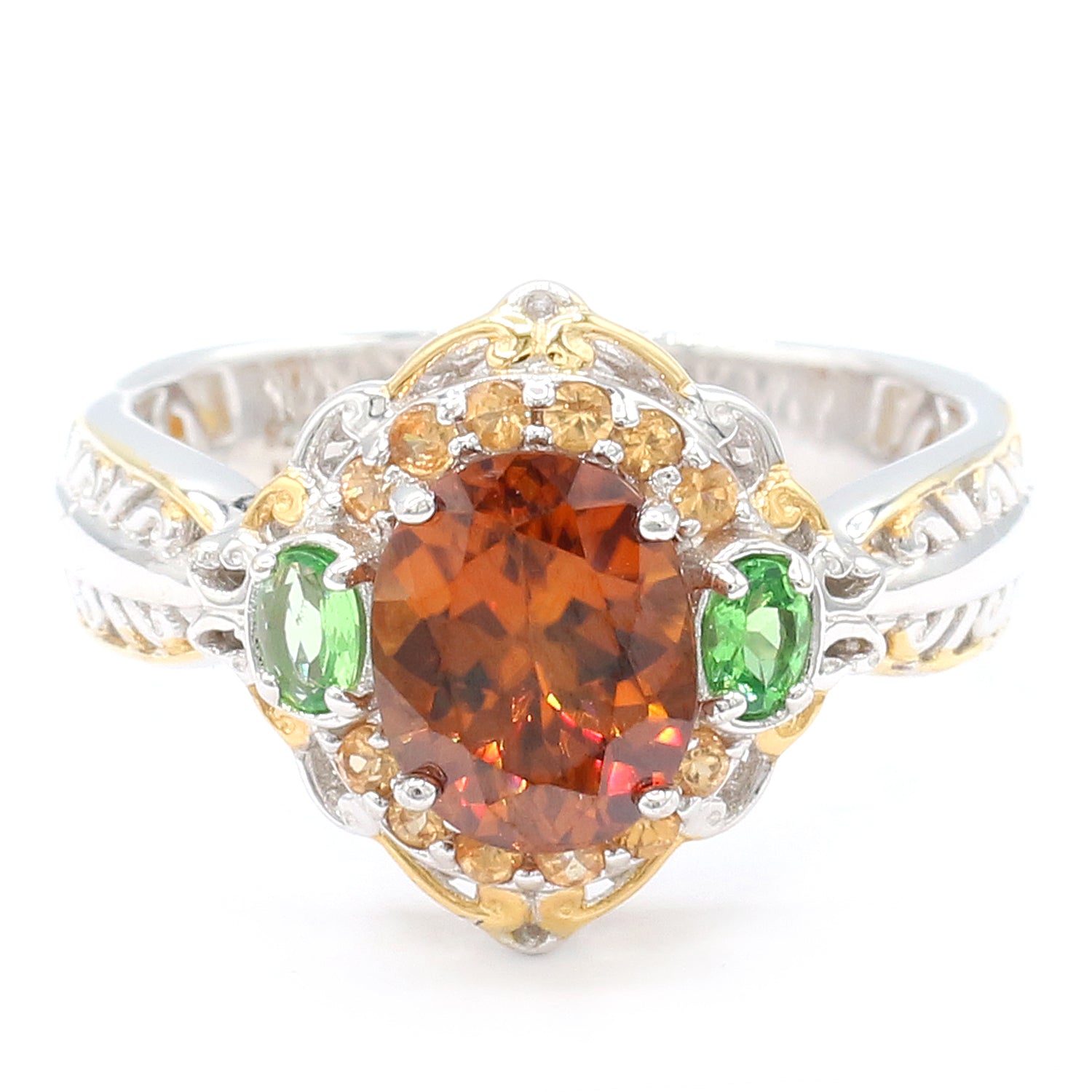 Gems en Vogue One-of-a-Kind Madeira Citrine, Tsavorite & Spessartite Ring