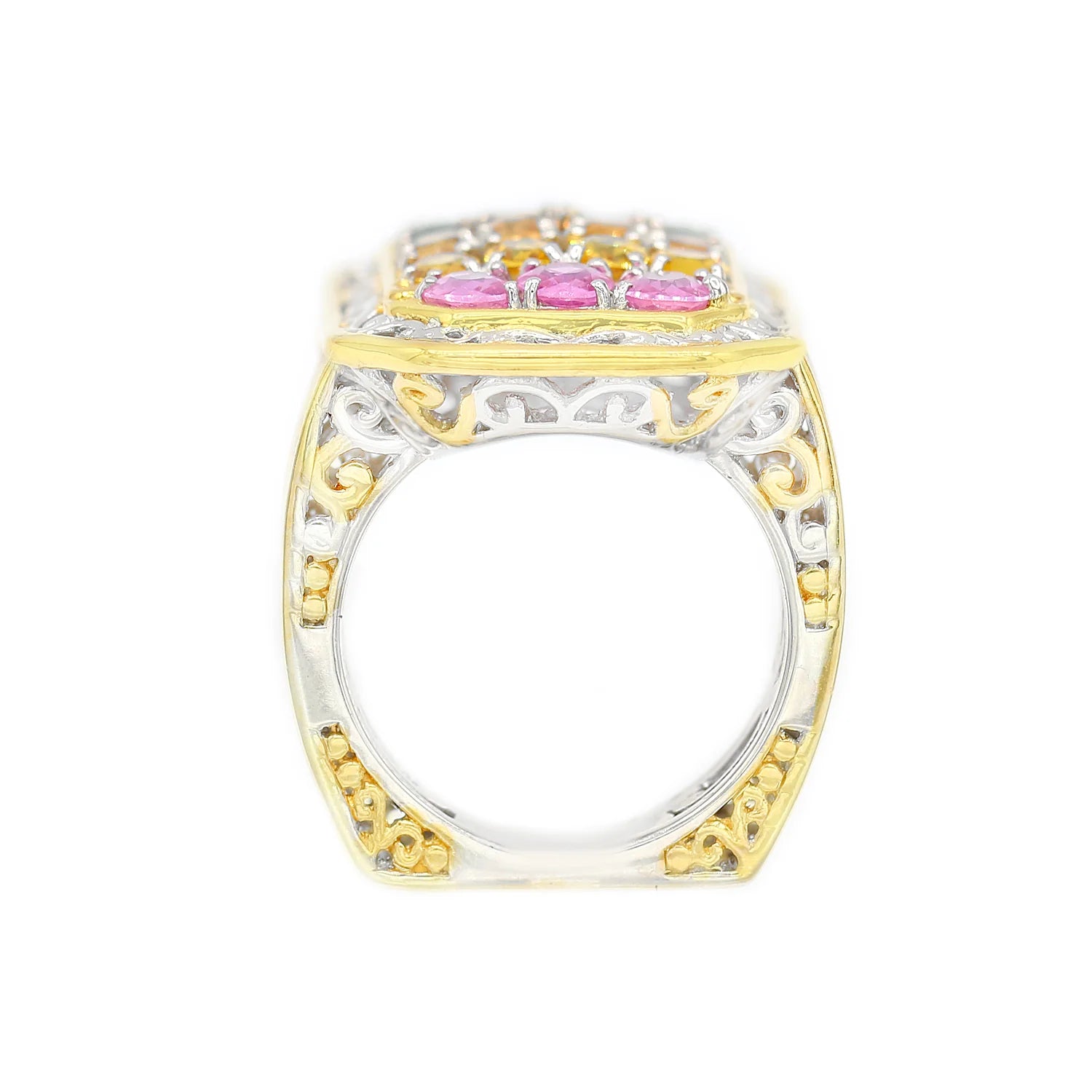 Gems en Vogue 3.56ctw Multi Pastel Sapphire Ring