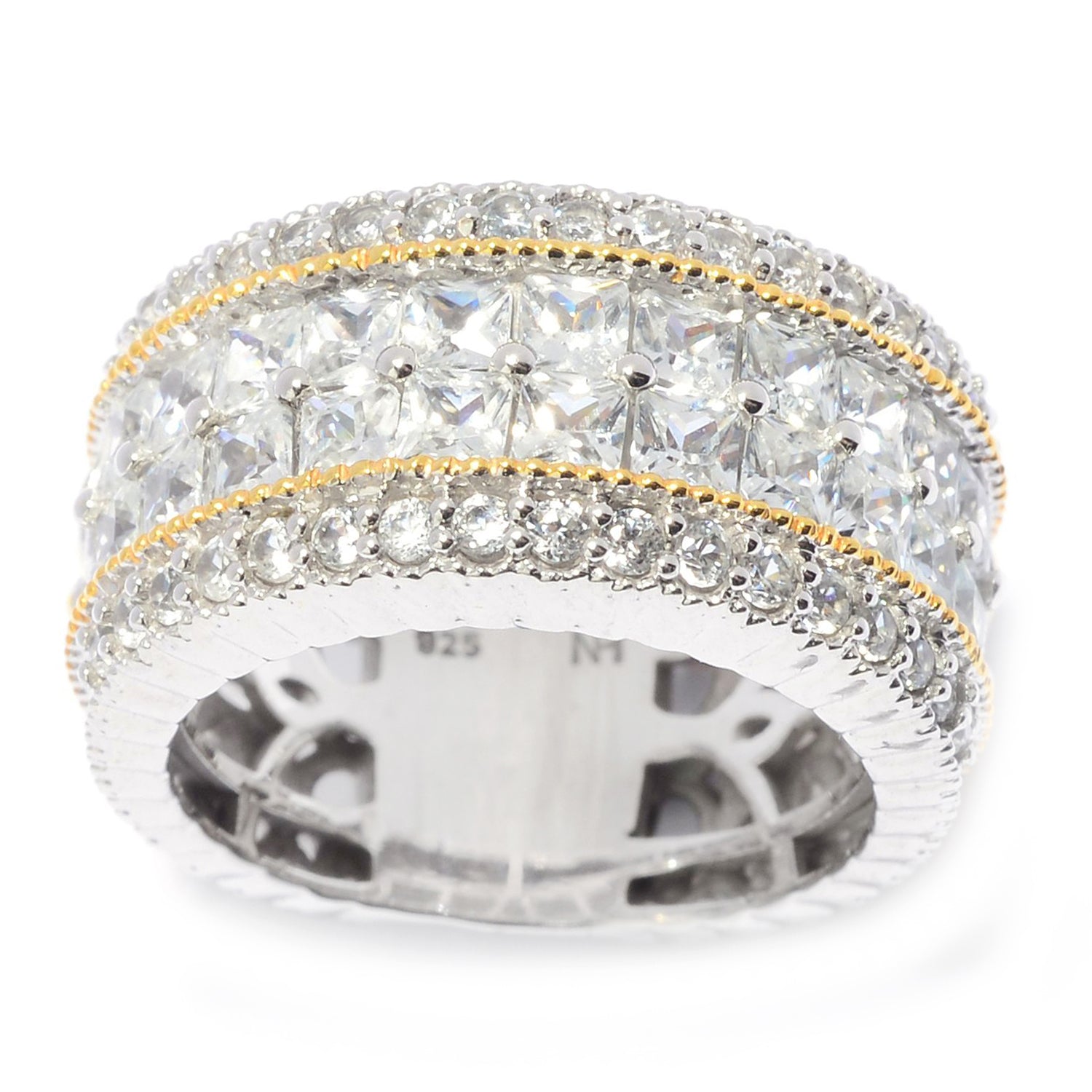 Gems en Vogue 2.92ctw White Zircon Band Ring