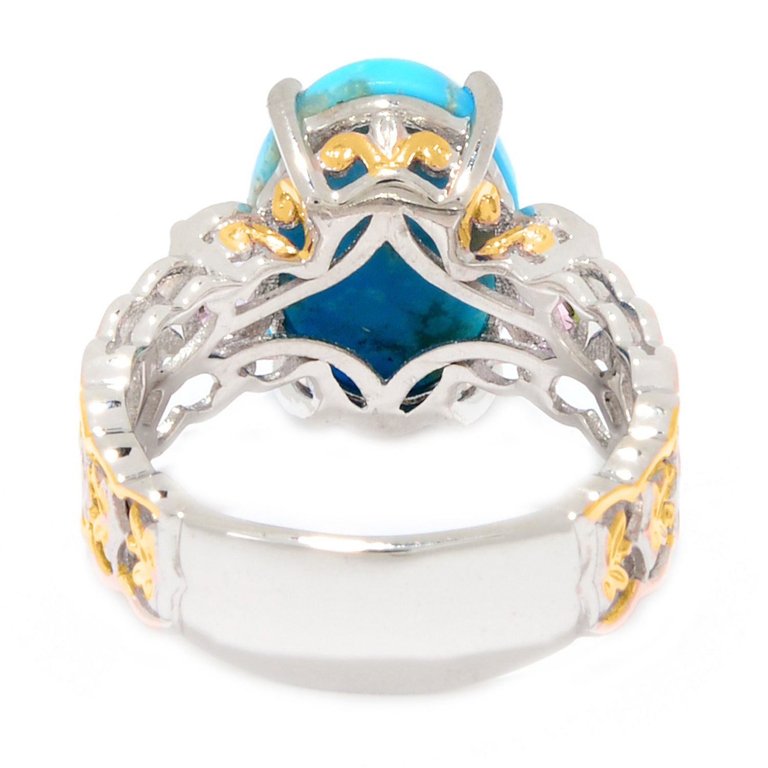 Gems en Vogue Kaolin Turquoise & Peridot Ring