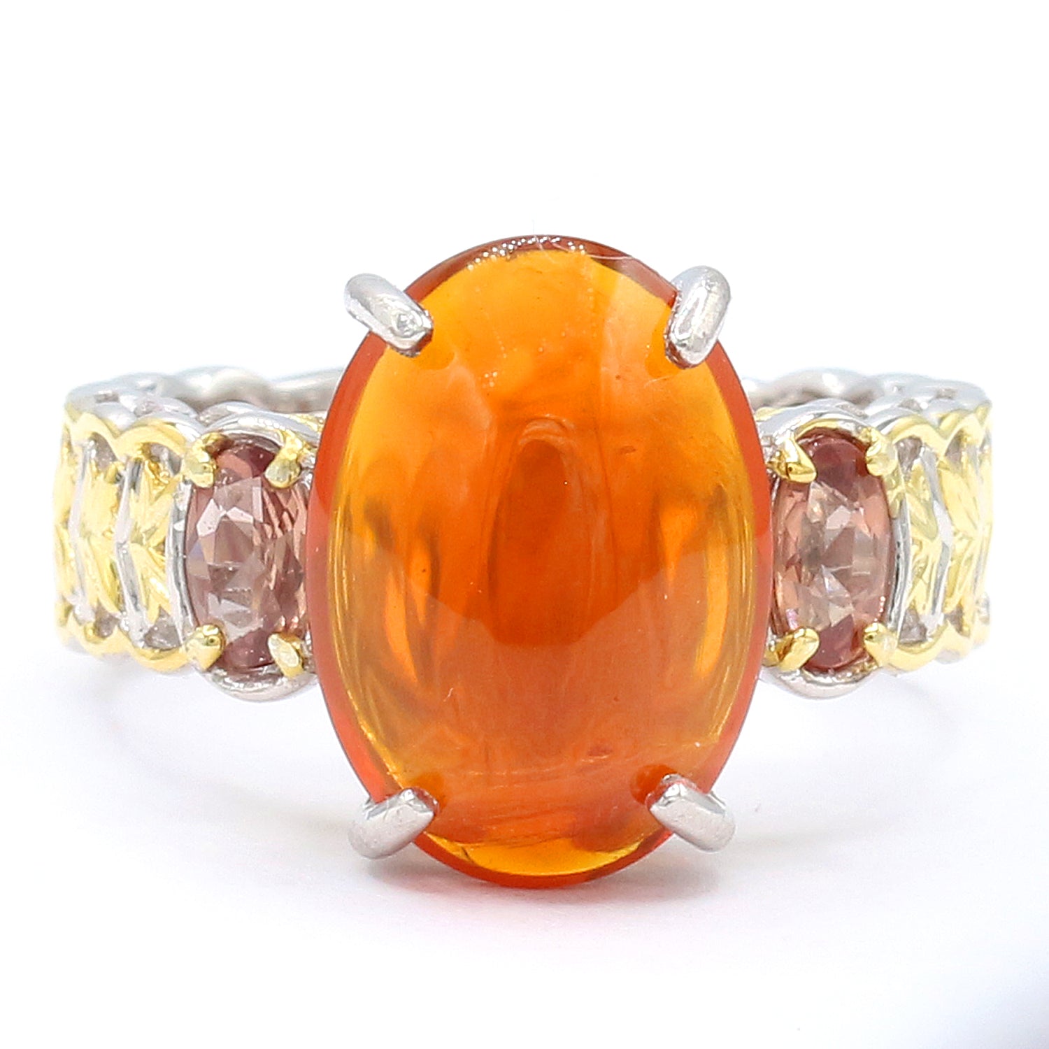 Gems en Vogue One-of-a-Kind Fire Opal & Orange Sapphire Ring