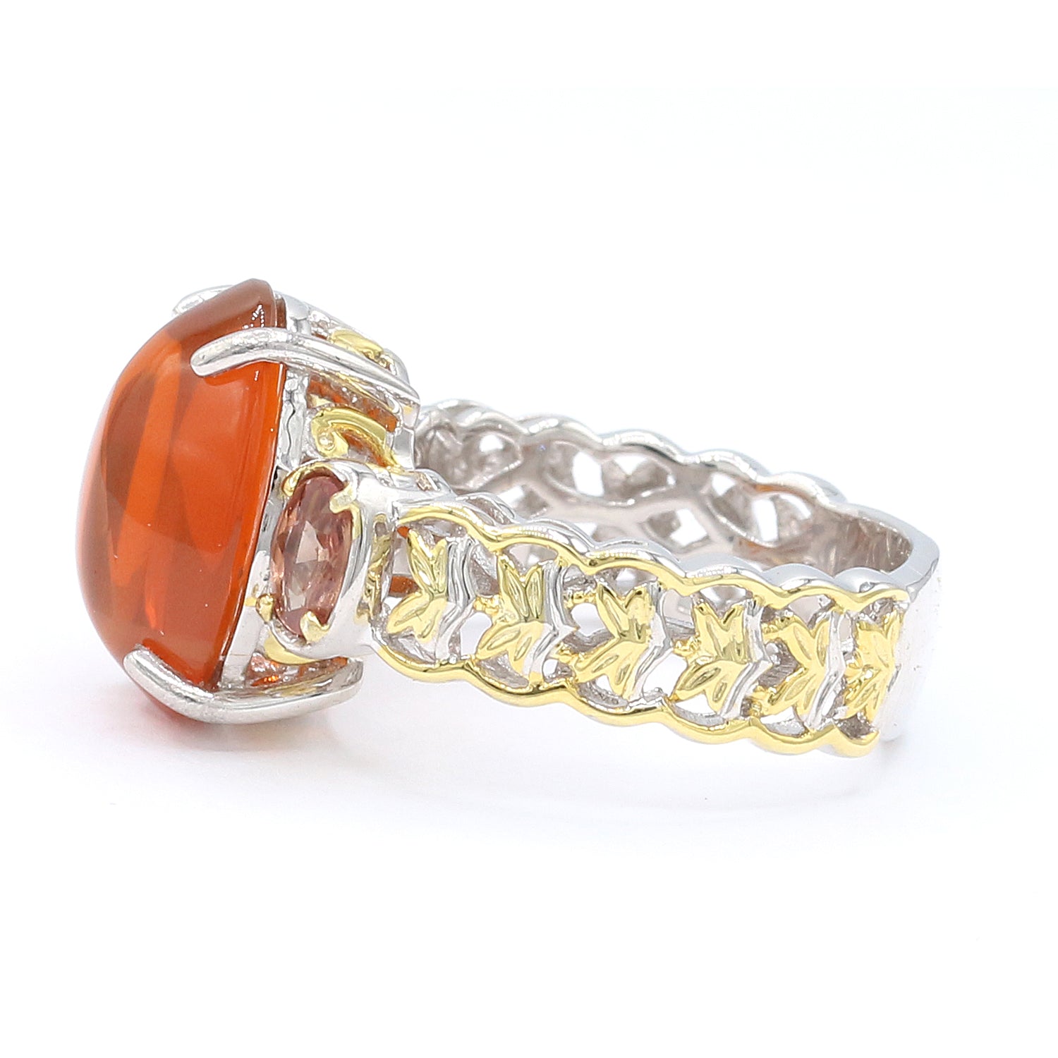 Gems en Vogue One-of-a-Kind Fire Opal & Orange Sapphire Ring