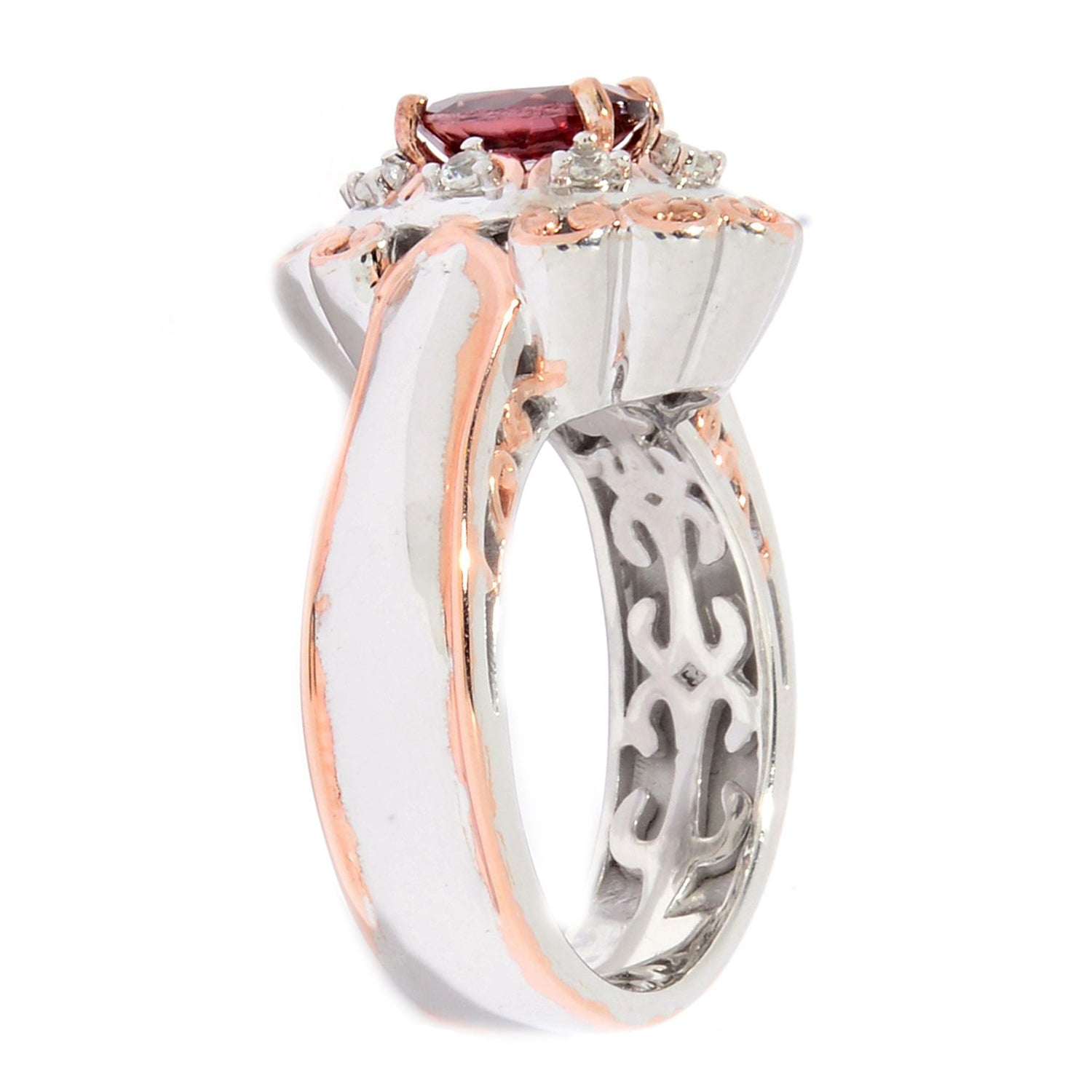 Gems en Vogue 1.39ctw Champagne Zircon & White Zircon Ring