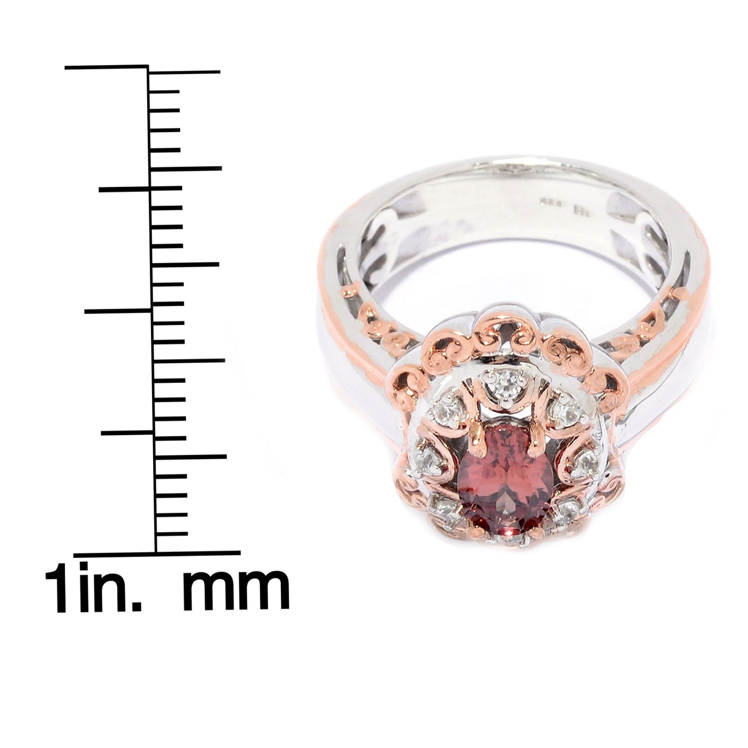 Gems en Vogue 1.39ctw Champagne Zircon & White Zircon Ring