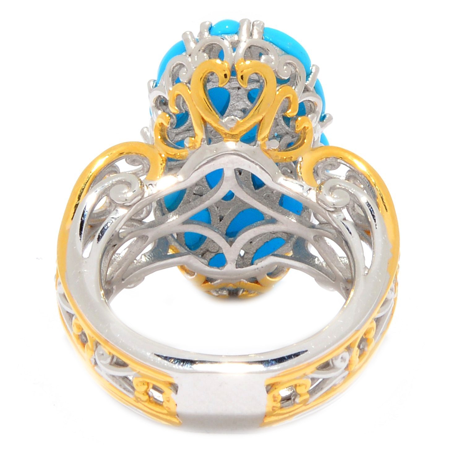 Gems en Vogue Multi Shape Sleeping Beauty Turquoise Cluster Ring