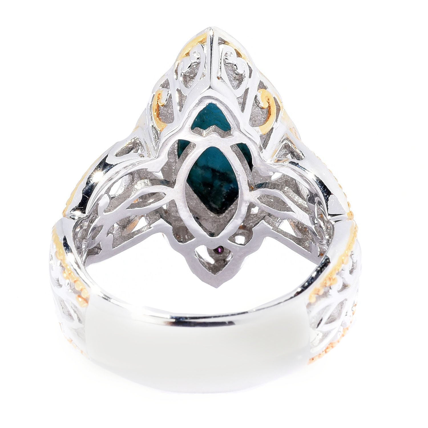 Gems en Vogue Marquise Kaolin Turquoise & Emerald Ring