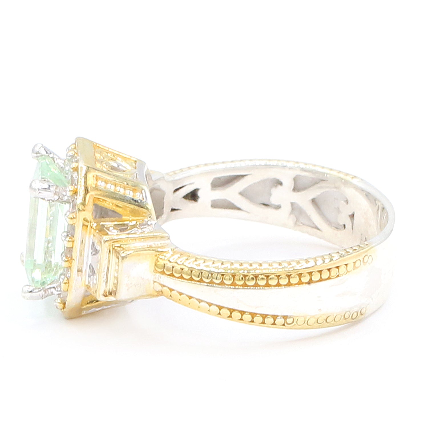Gems en Vogue 2.46ctw Amblygonite & White Zircon Halo Ring