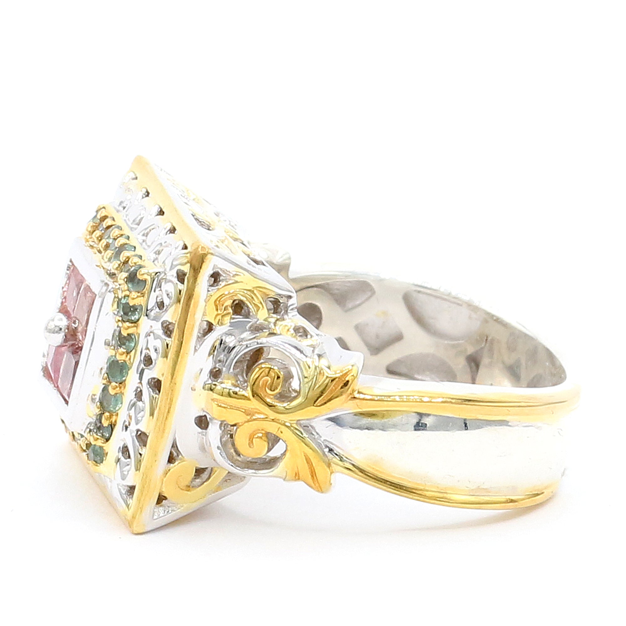 Gems en Vogue One-of-a-Kind 24K Palladium Silver 1.30ctw Padparadscha Sapphire & Alexandrite Ring